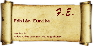 Fábián Euniké névjegykártya